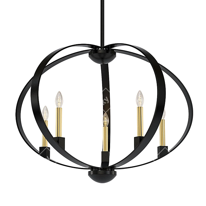 Elata 27" Orbital Chandelier 3D model image 1