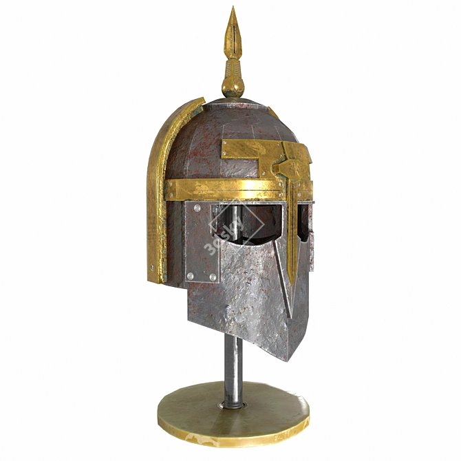 Antique Decorative Helmet with Table 3D model image 7