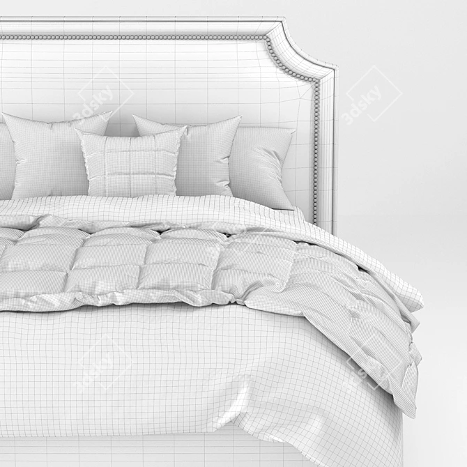 Garda Decor Bed: Elegant and Customizable 3D model image 3