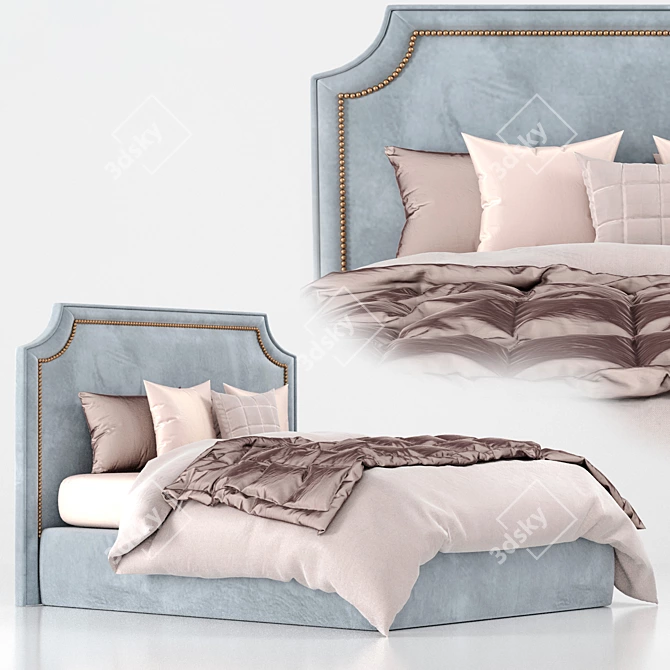Garda Decor Bed: Elegant and Customizable 3D model image 4