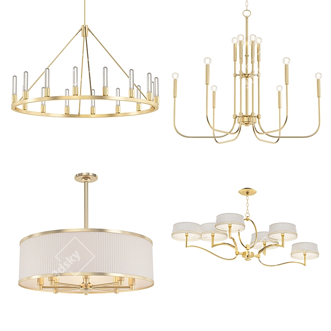 Modern Chandelier Collection 3D model image 1