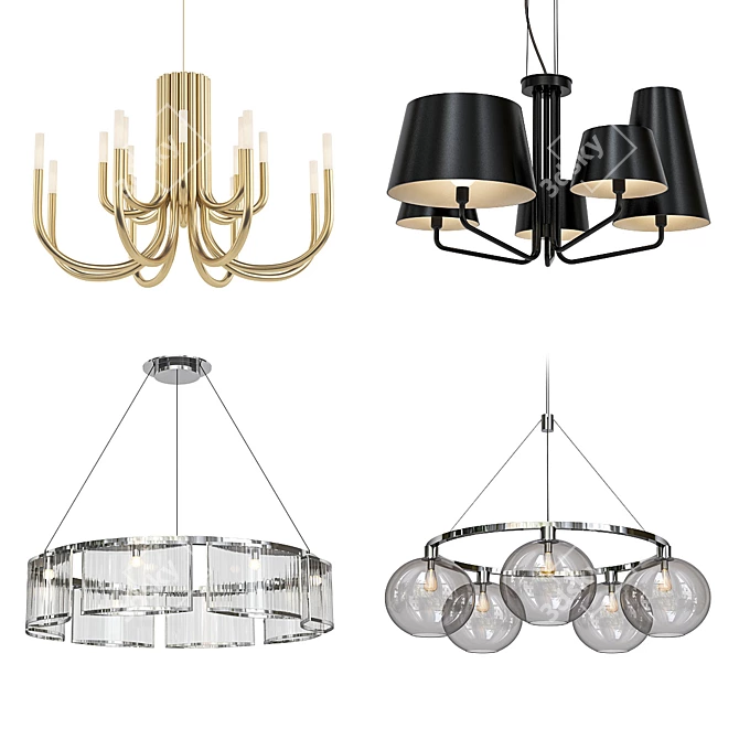 Modern Chandelier Collection 3D model image 1