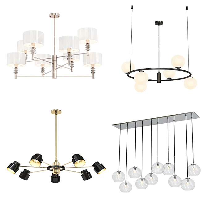 Modern Chandelier Collection 3D model image 1