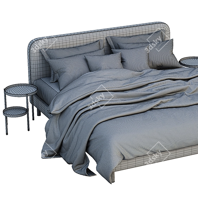 Besley Super Kingsize Bed - Aegean Blue 3D model image 4