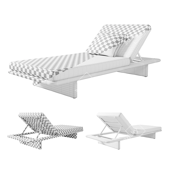 Kettal Mesh Deckchair: Stylish, Comfortable Outdoor Seating 3D model image 3