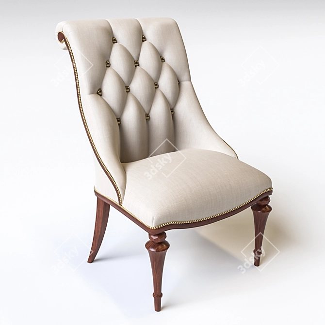 Elegant Corona Dining Chair 3D model image 1