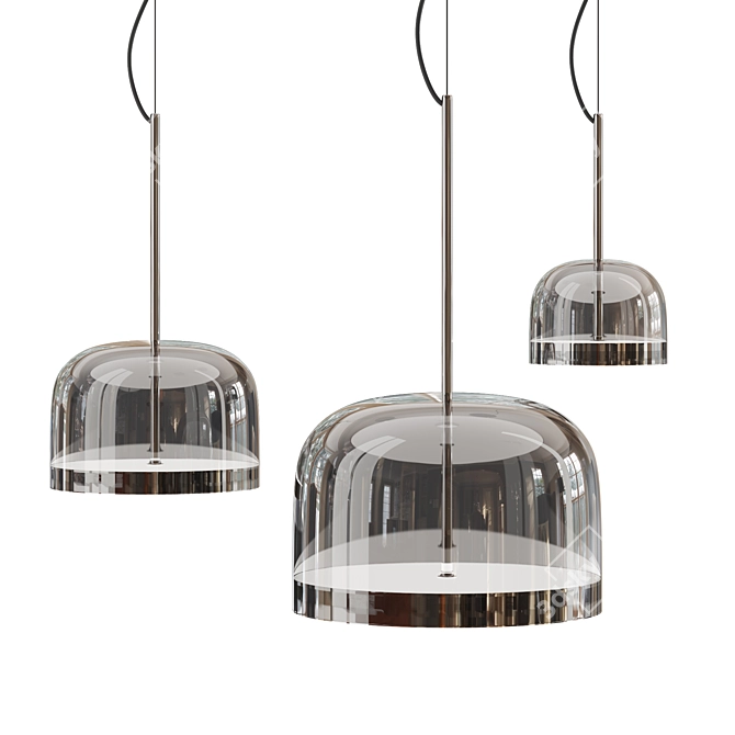 EQUATORE Suspension: Sleek and Dimmable 3D model image 2