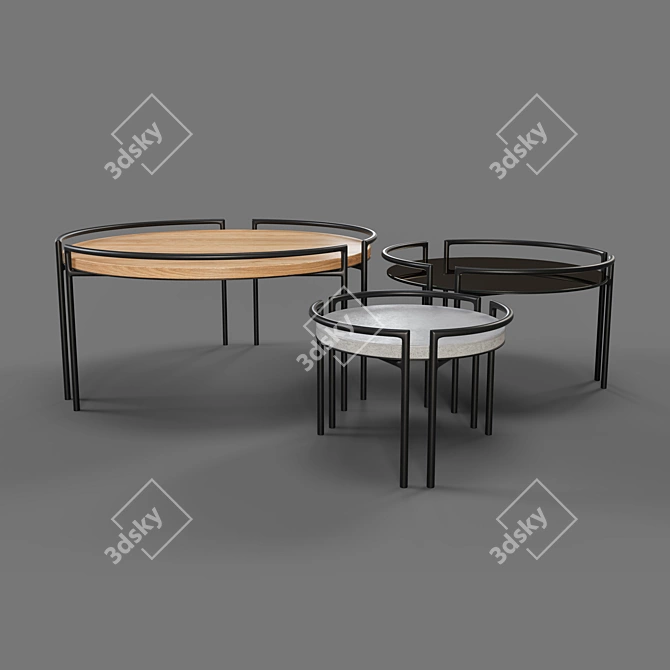 Carrasco Table: Elegant Iron & Marble Design 3D model image 1