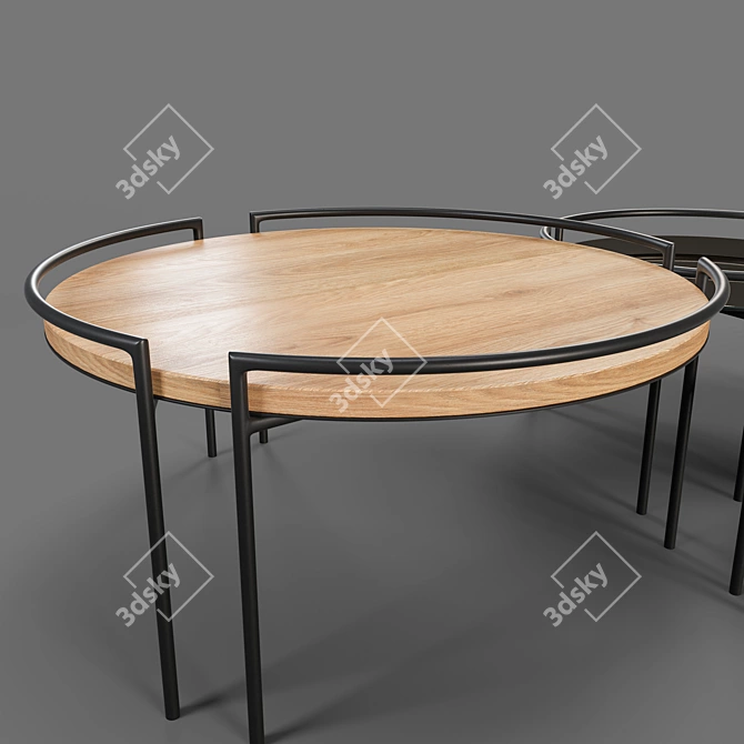 Carrasco Table: Elegant Iron & Marble Design 3D model image 2