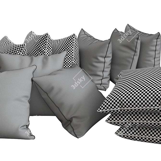 Elegant Home Decor Pillows 3D model image 2