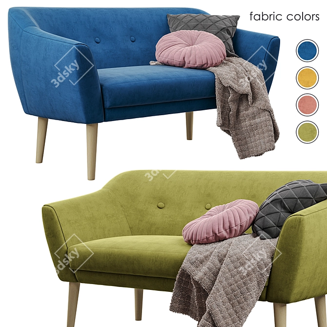 Modern Wooden Leg Sofa 3D model image 1