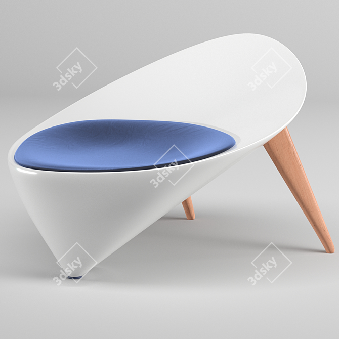 Sleek Circular Chair 3D model image 1