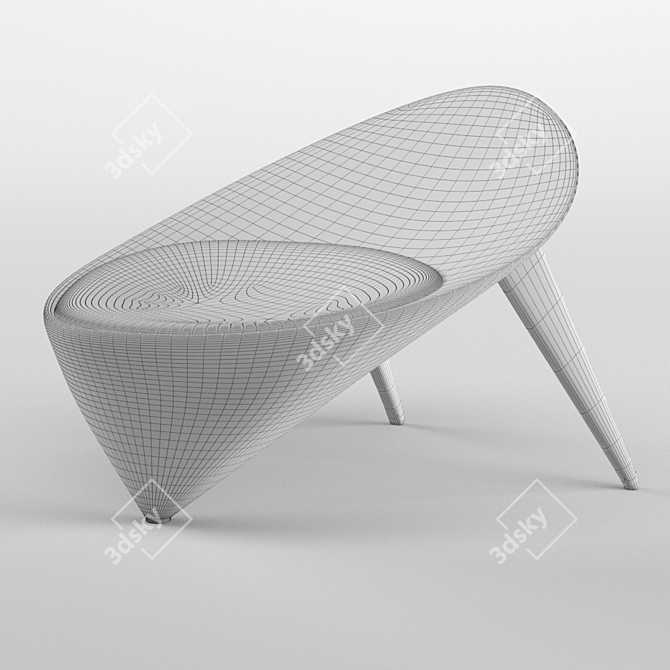 Sleek Circular Chair 3D model image 4