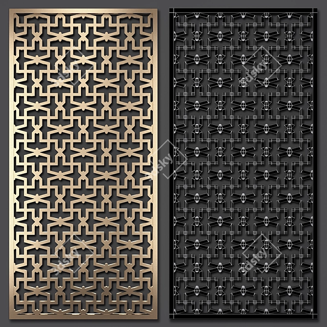 Decorative Partition: Stylish and Functional 3D model image 2