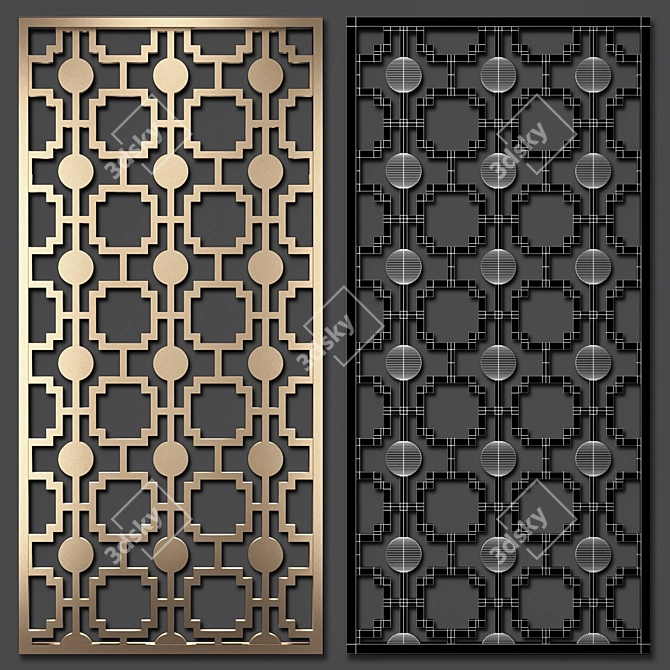 Decorative Partition: Stylish and Functional 3D model image 5