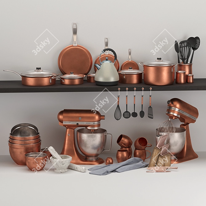 Modern Kitchen Decor Set for Max 2013 3D model image 1
