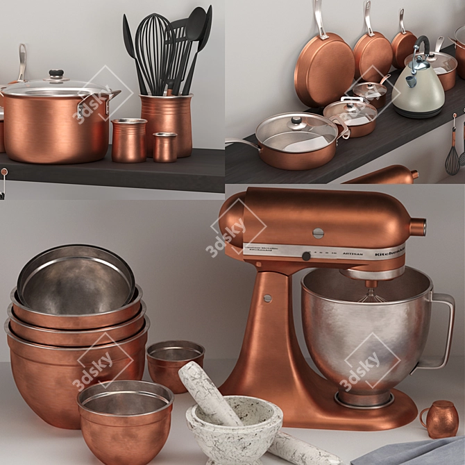 Modern Kitchen Decor Set for Max 2013 3D model image 3