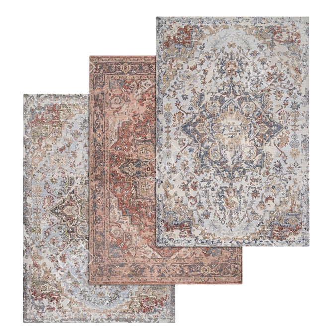 Luxury Rug Set: High-Quality Textures 3D model image 1