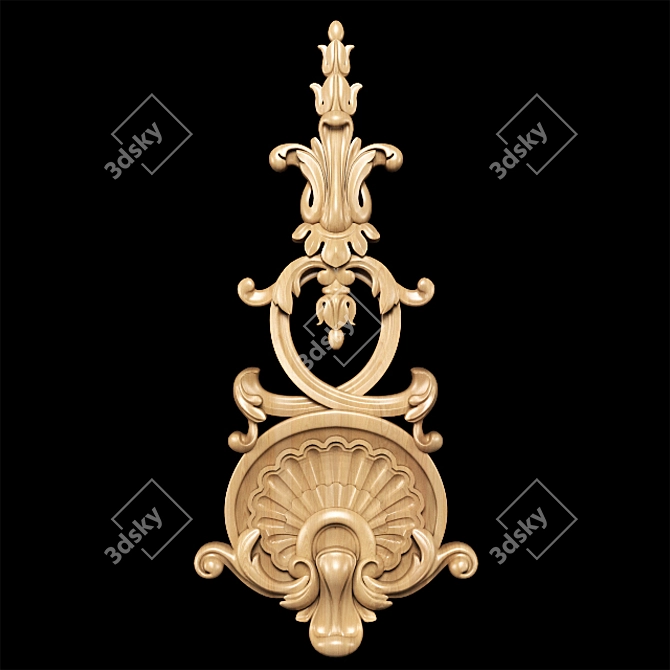 Elegant Carved Trim - Classic Style 3D model image 3