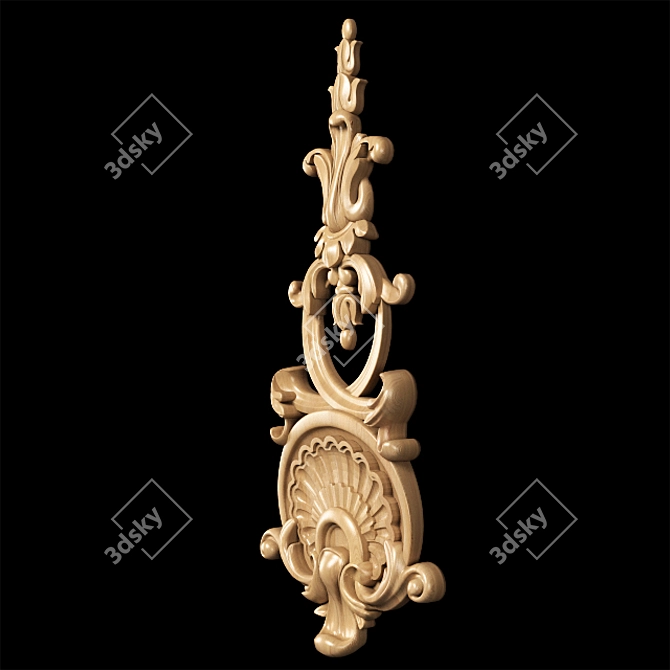 Elegant Carved Trim - Classic Style 3D model image 6