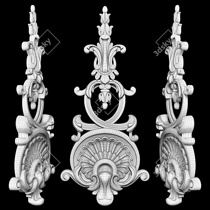 Elegant Carved Trim - Classic Style 3D model image 7