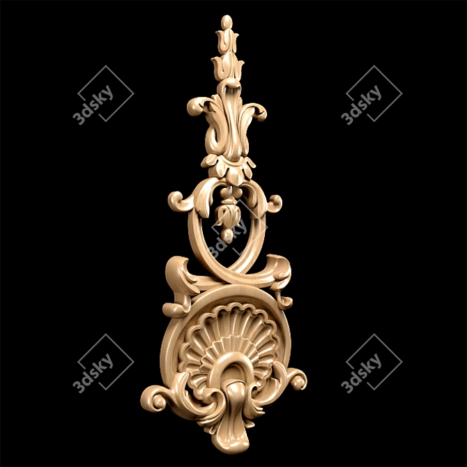 Elegant Carved Trim - Classic Style 3D model image 8