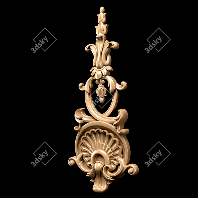 Elegant Carved Trim - Classic Style 3D model image 10