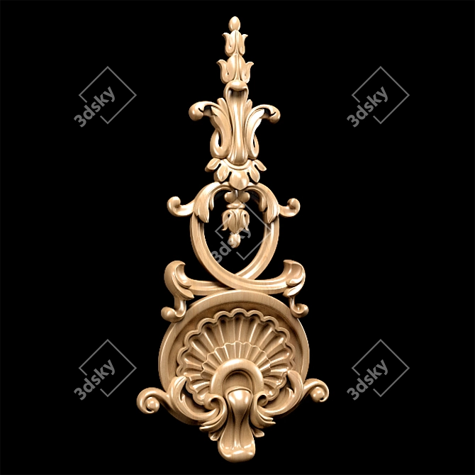 Elegant Carved Trim - Classic Style 3D model image 11