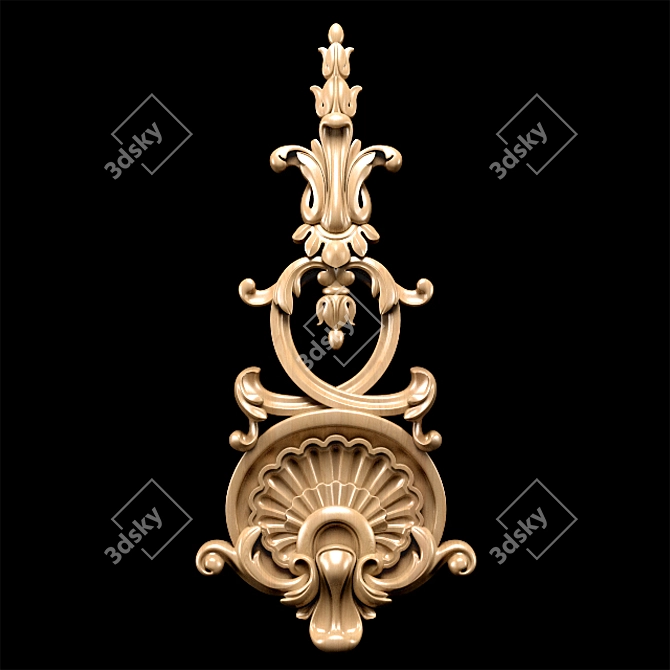 Elegant Carved Trim - Classic Style 3D model image 12