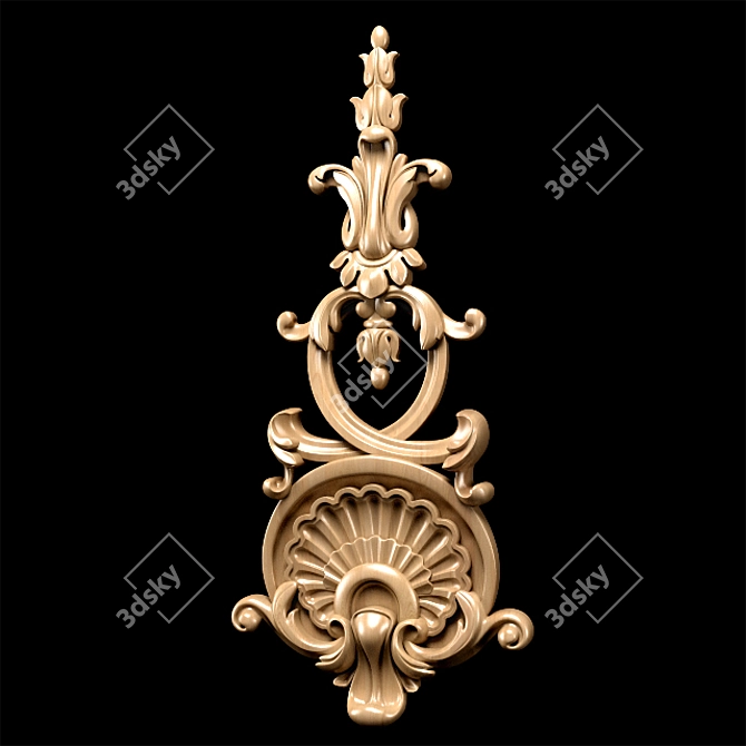 Elegant Carved Trim - Classic Style 3D model image 13