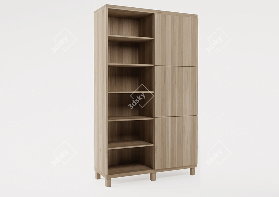 Besto 3-door Storage Cabinet - 120x42x202 cm 3D model image 3