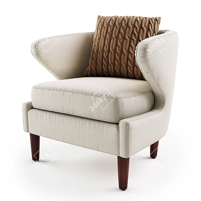 Sophia Accent Chair: Elegant Design, Plush Comfort 3D model image 1