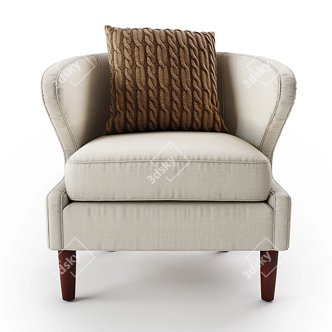 Sophia Accent Chair: Elegant Design, Plush Comfort 3D model image 2