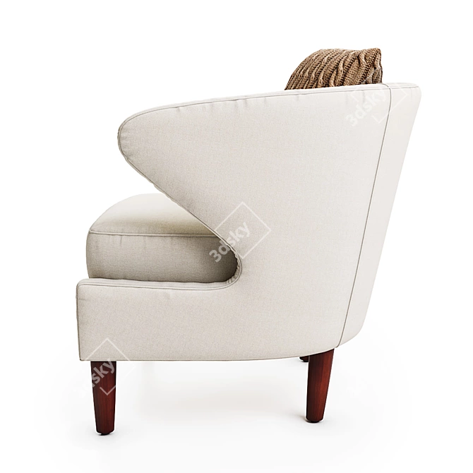 Sophia Accent Chair: Elegant Design, Plush Comfort 3D model image 4