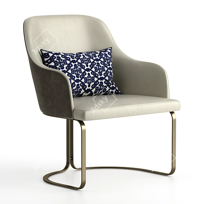 Luxury Upholstered Marie Chair - Timeless Elegance 3D model image 1