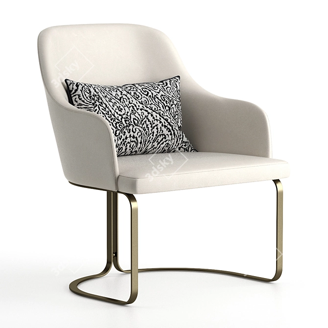 Luxury Upholstered Marie Chair - Timeless Elegance 3D model image 2