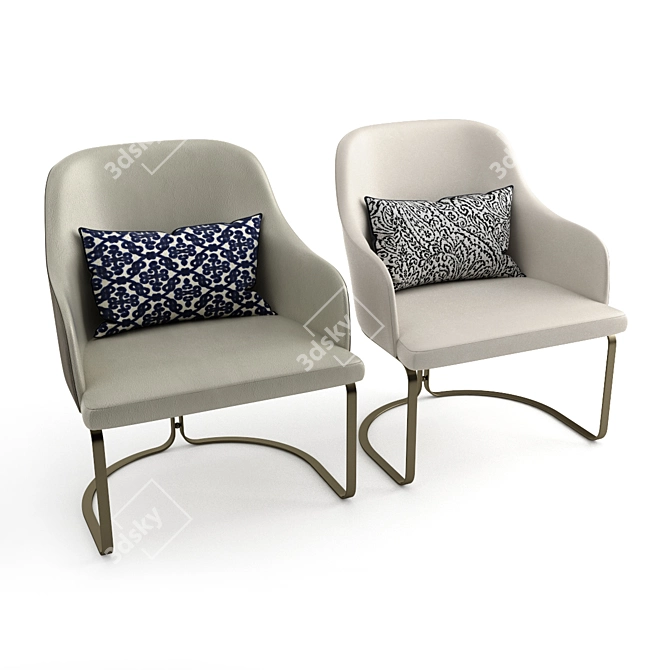 Luxury Upholstered Marie Chair - Timeless Elegance 3D model image 4