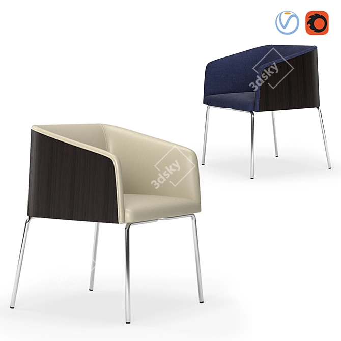 Contemporary Allure Armchair 3D model image 1