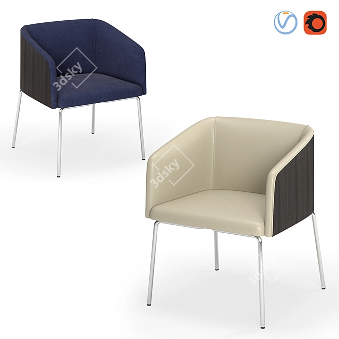 Contemporary Allure Armchair 3D model image 2