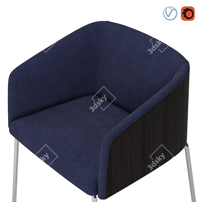 Contemporary Allure Armchair 3D model image 3