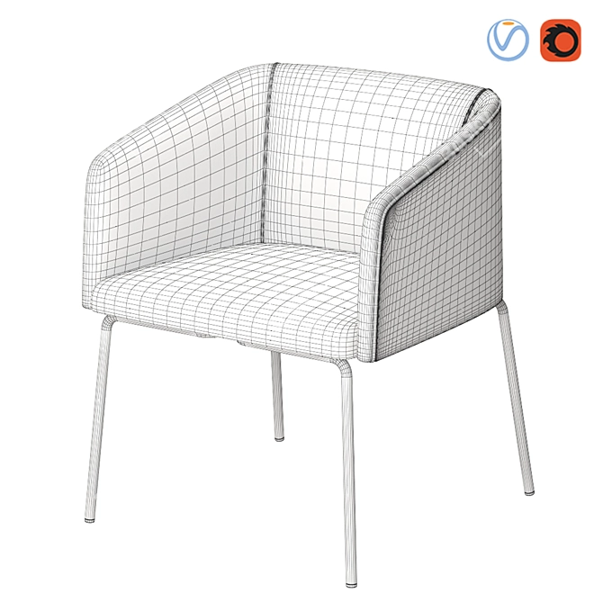 Contemporary Allure Armchair 3D model image 4