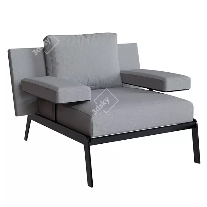  Elegant Light Gray Armchair 3D model image 1