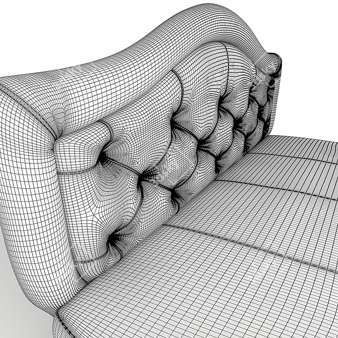 Quilted Comfort Small Sofa 3D model image 5