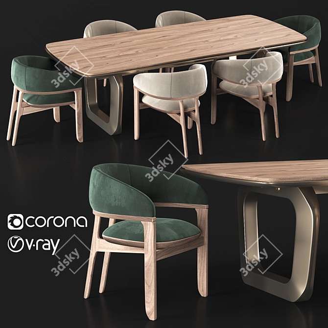 Modern Tecni Nova Armchair & Mesa Comedor 3D model image 1