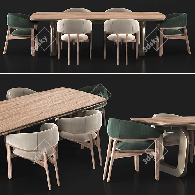 Modern Tecni Nova Armchair & Mesa Comedor 3D model image 2