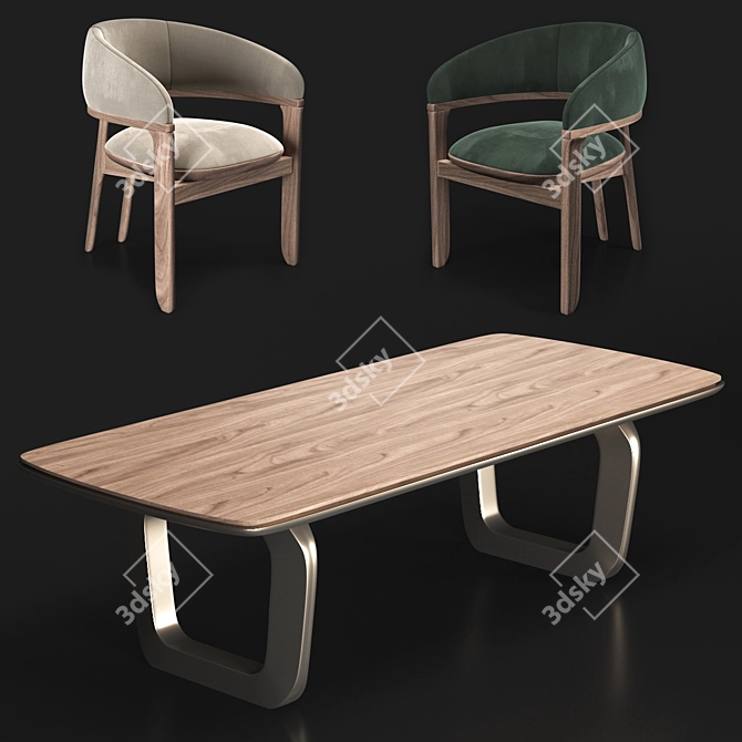 Modern Tecni Nova Armchair & Mesa Comedor 3D model image 3