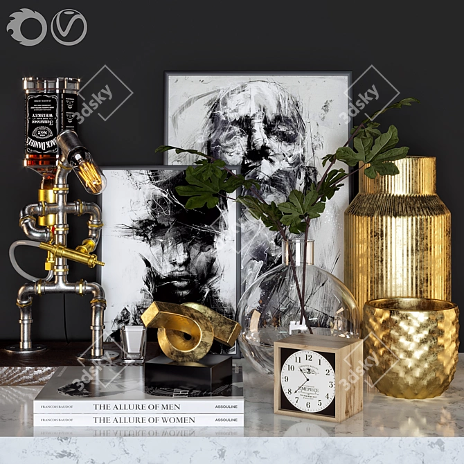 Elegant Decor Set 3D model image 1