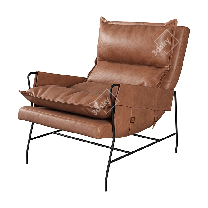 Luxury Leather Armchair: The Ultimate Comfort 3D model image 1