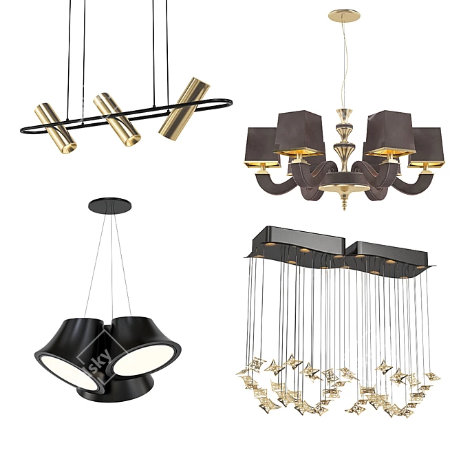 Modern Chandelier Collection 3D model image 1