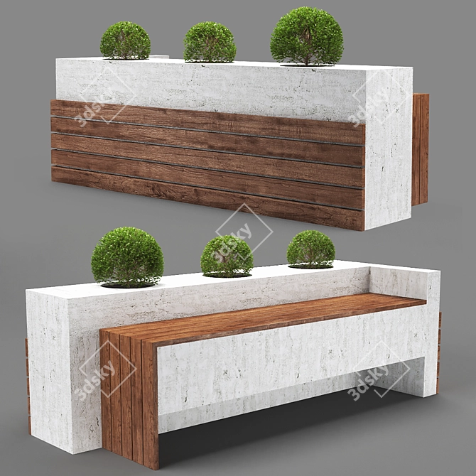 326k Poly Count Bench 3D model image 1